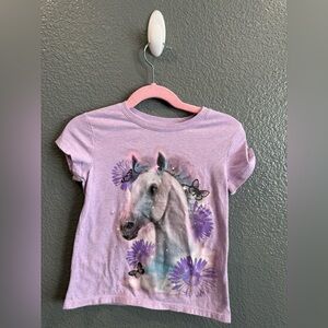 Girls Purple Size 5/6 Small Children’s Place Unicorn Butterfly Short Sleeve Top